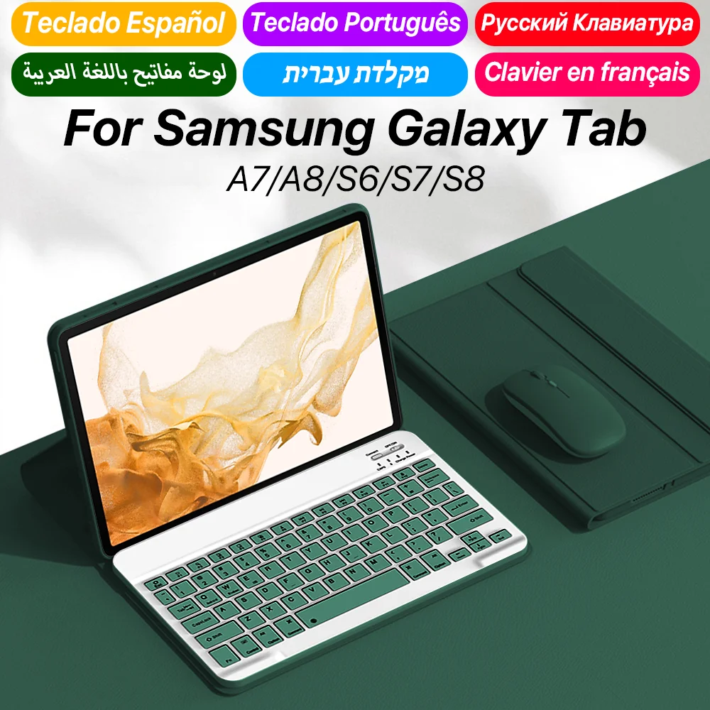 Etui na klawiaturę Samsung Galaxy Tab Case A7 10.4 A8 10.5 S6 Lite 10.4 S7 S7 Plus S7 FE S8 S8 Plus S9 11 S9 Plus Keyboard for Samsung funda