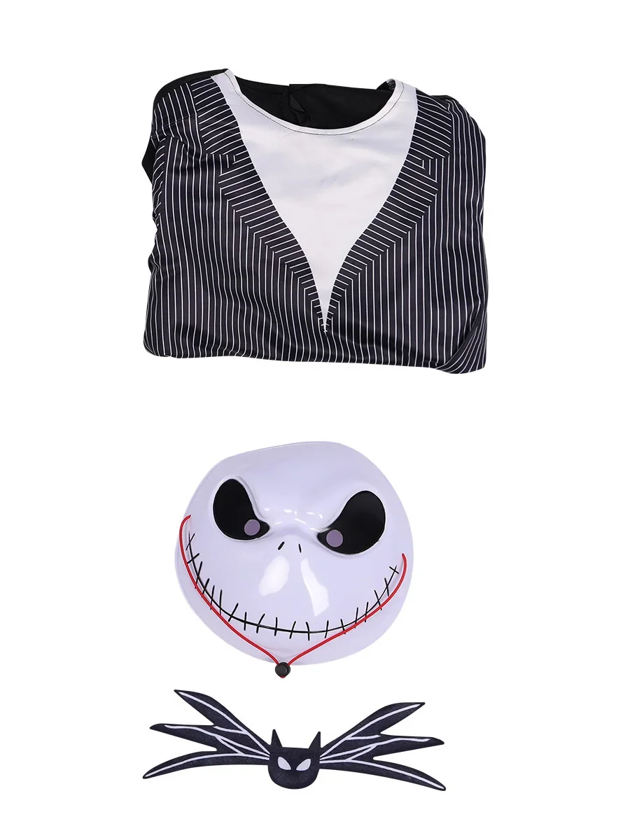 Anime Jack Skellington Costume Ragazzi Il Pesadilla Prima di Jack Skellington Cosplay Tuta Vestito Abiti di Halloween
