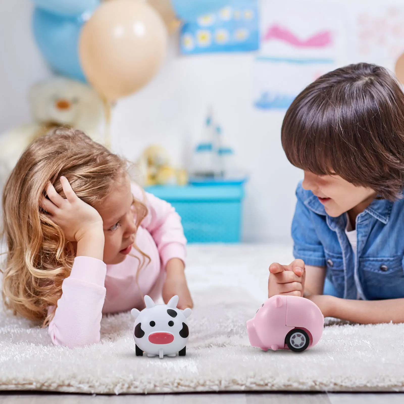 مجموعة سيارات صغيرة قابلة للسحب مكونة من 12 قطعة، مركبات بلاستيكية ممتازة بدون بطاريات، سهلة اللعب للأطفال الصغار والآباء، مركبة سحب للخلف