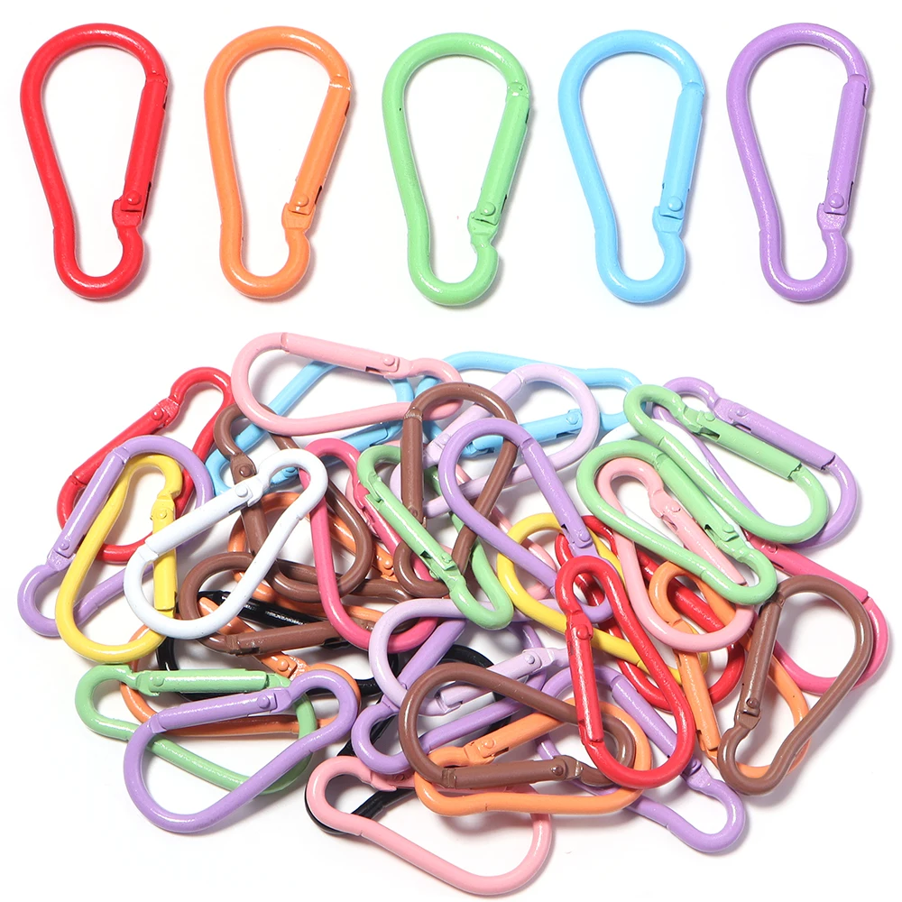 10pcs Aluminum Gourd Shape Spring Clasps Keyring Openable Carabiner Clips Hooks For DIY Bag Keychain Dog Chains Jewelry Making view 5
