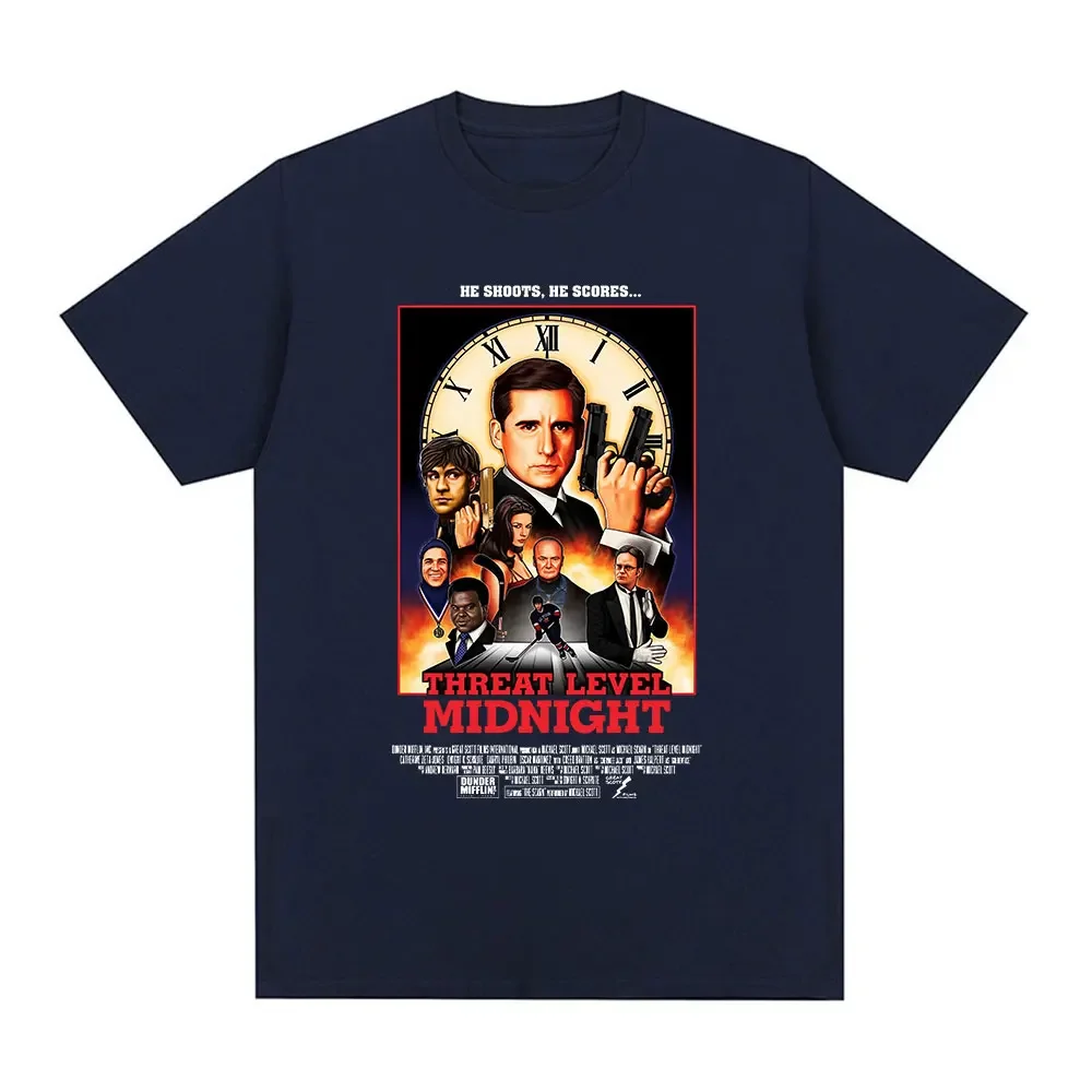 Threat Level Midnight Michael Scott Salute Tshirt Television Series Office Dwight Schrute Jim HalpertWomens Tshirt Style T-shirt