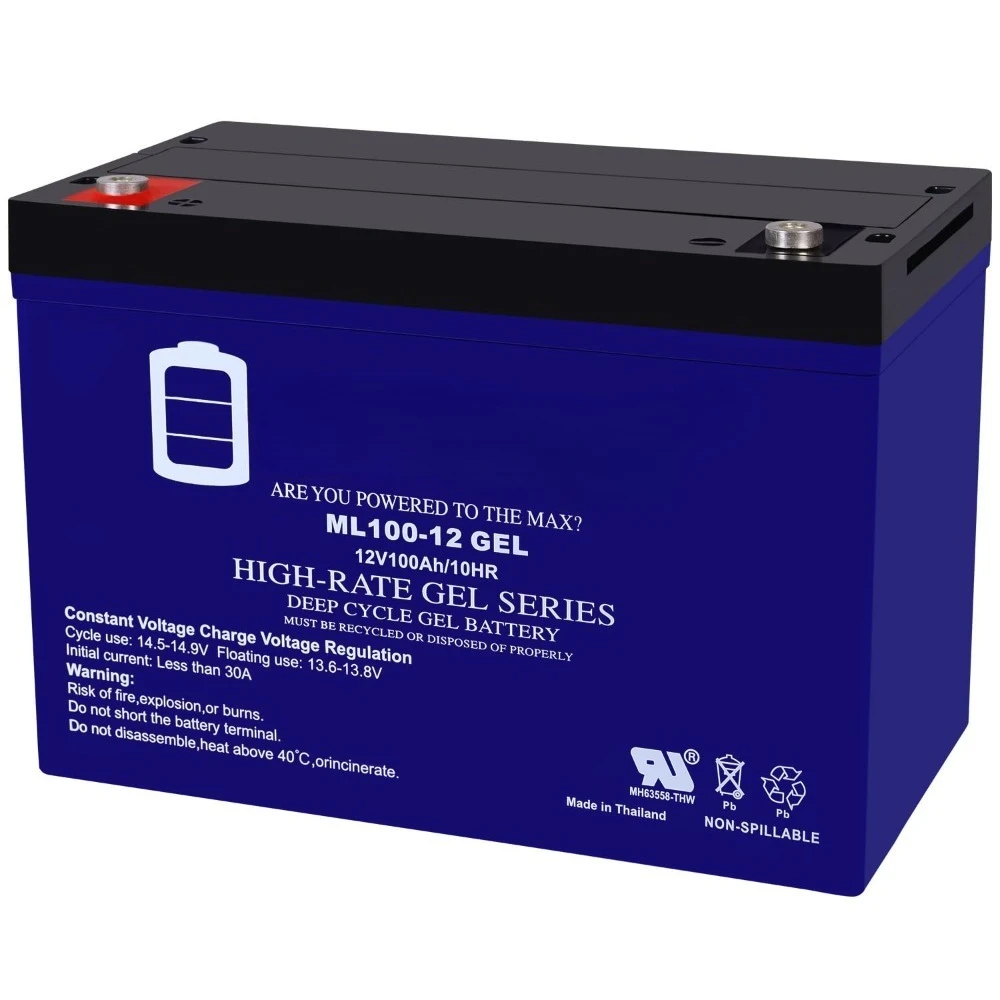 

Аккумулятор ML100-12 GEL - 12 Вольт 100 Ач, гелевый тип, клеммы с внутренней резьбой (INT), перезаряжаемая батарея SLA AGM, на заказ