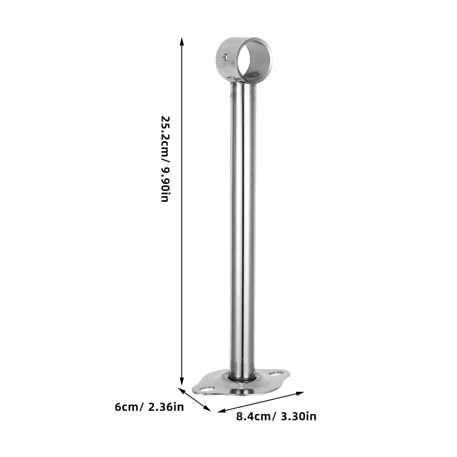 2pcs Stainless Steel Ceiling Mount Bracket 32Mm Head For Curtain Rods Closet Shower Pipe Support Heavy Duty Hardware Fixture