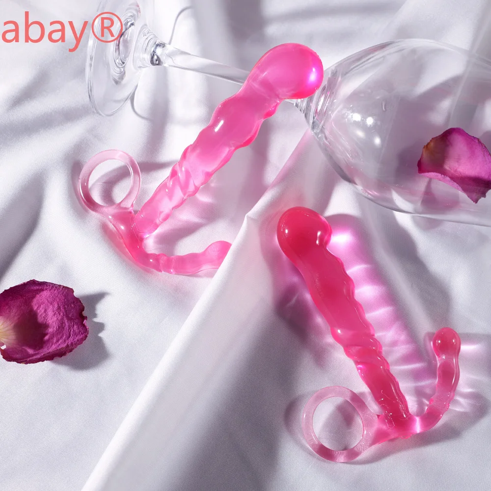 SNAILAGE Pull bead enchufe para patio trasero tamaño Unisex tapón anal suave color cristal transparente