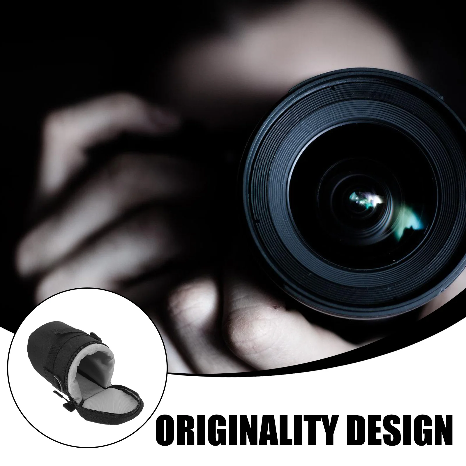 

Small Camera Lens Bag Waterproof Shockproof Durable Nylon Portable Camera Lens Storage Case Protective Storage Pouch