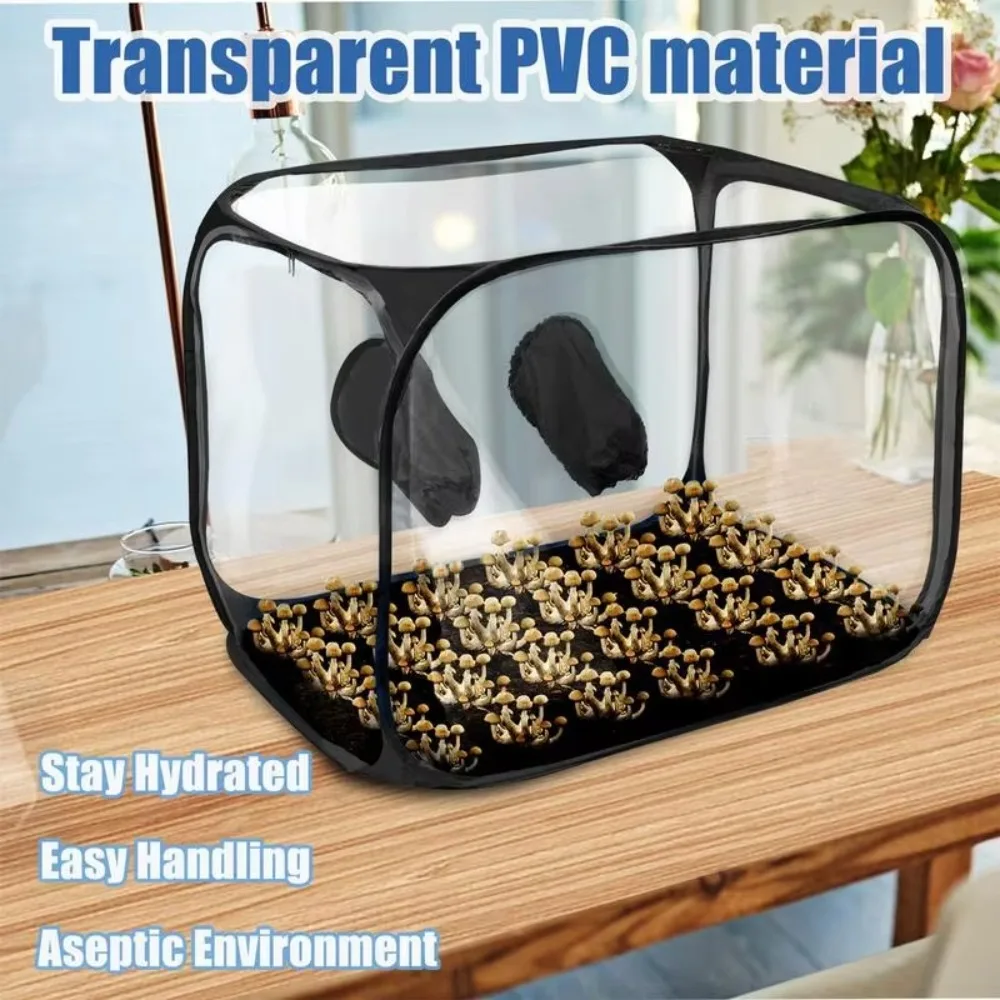 

Transparent Mushroom Grow Bag Waterproof PVC Mushroom Tent Propagation Stations Mycology Still Air Box Horticulture Supplies