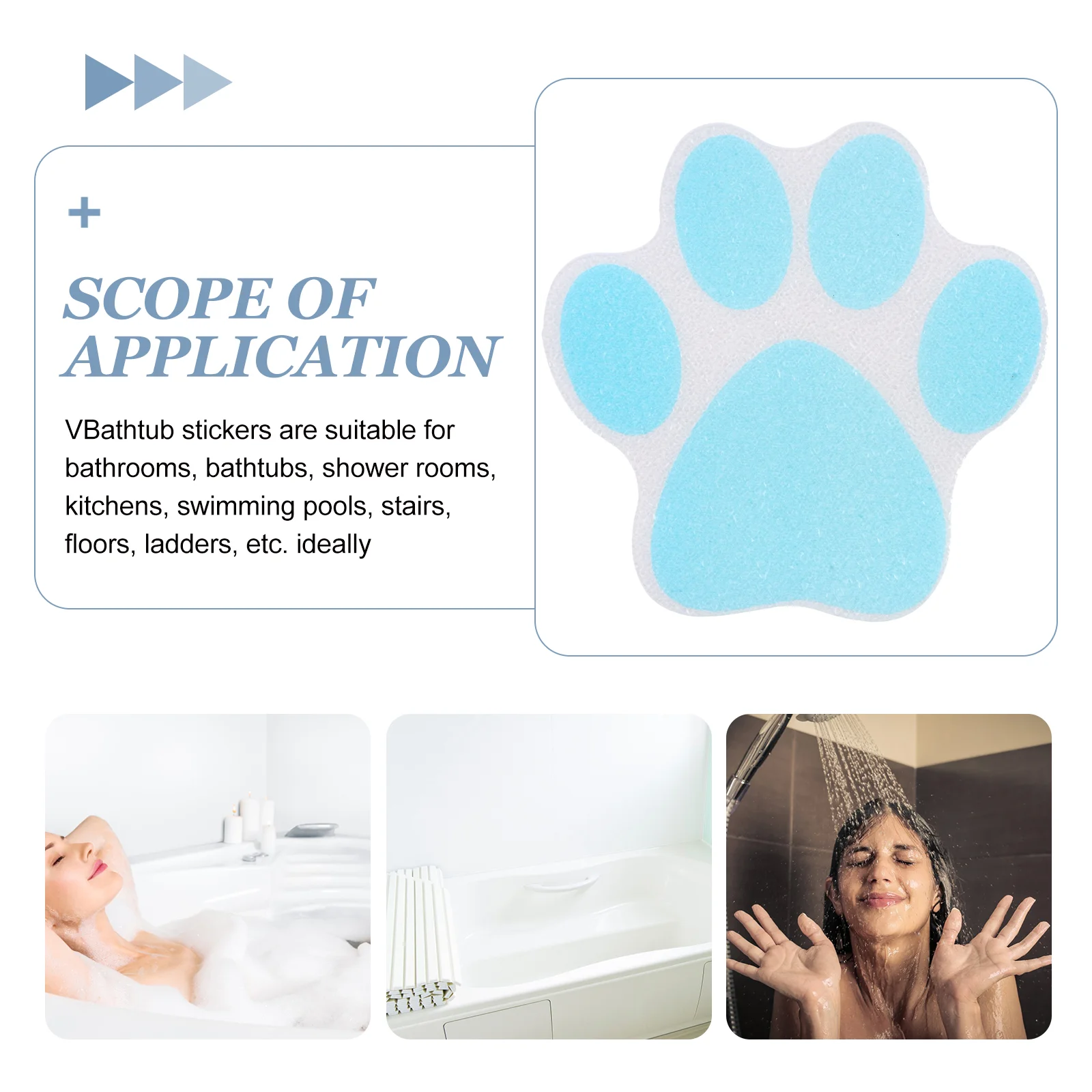 Anti Slip Bathtub Stickers Colorful Paw Self-Adhesive Non Slip Bathtub Mat Bathtub Anti Slip Stickers Bath Tub Bathroom