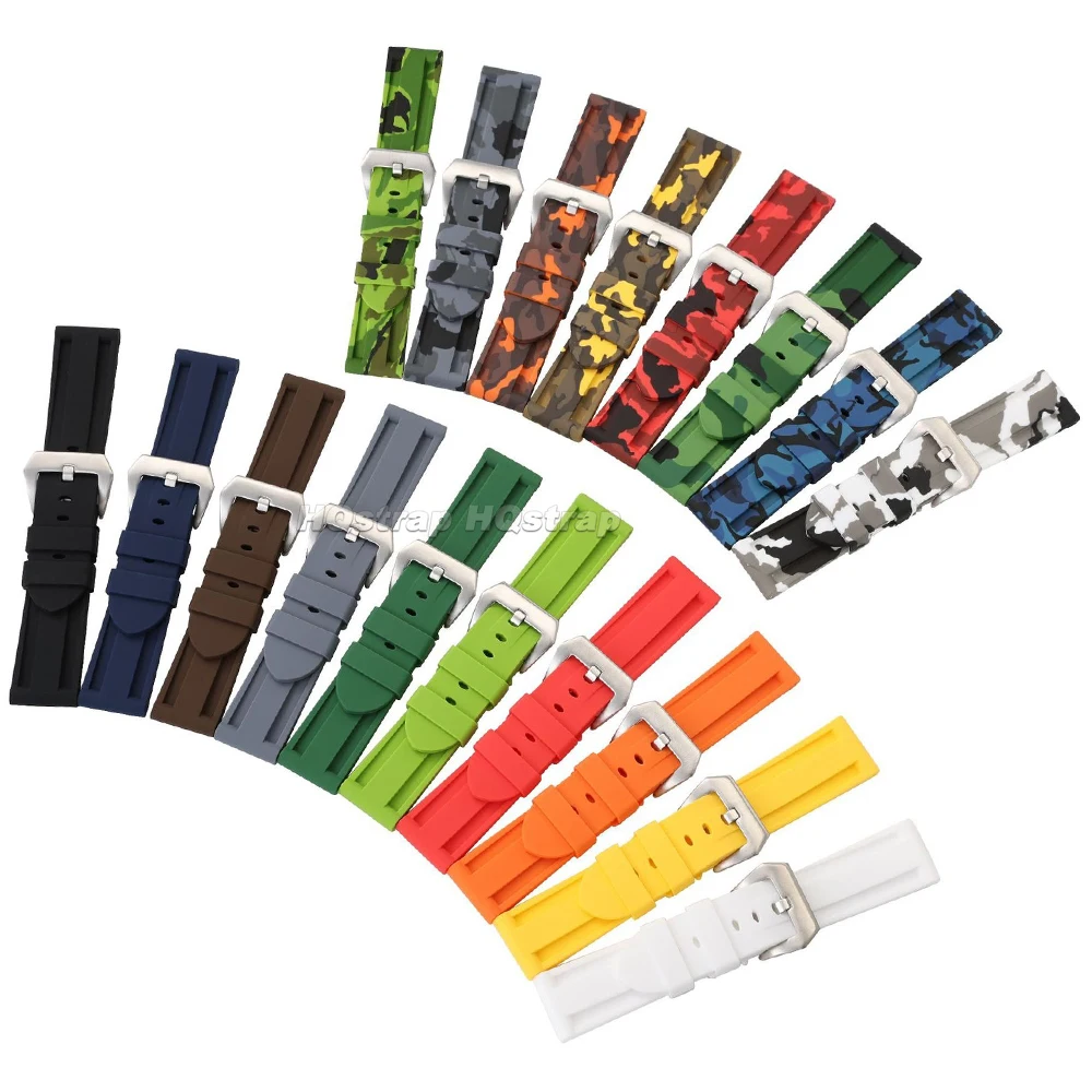 Rubber Watchband 20mm 22mm 24mm 26mm for Panerai Wrist Band Women Men Universal Replace Strap for Omega Sport Silicone Bracelet