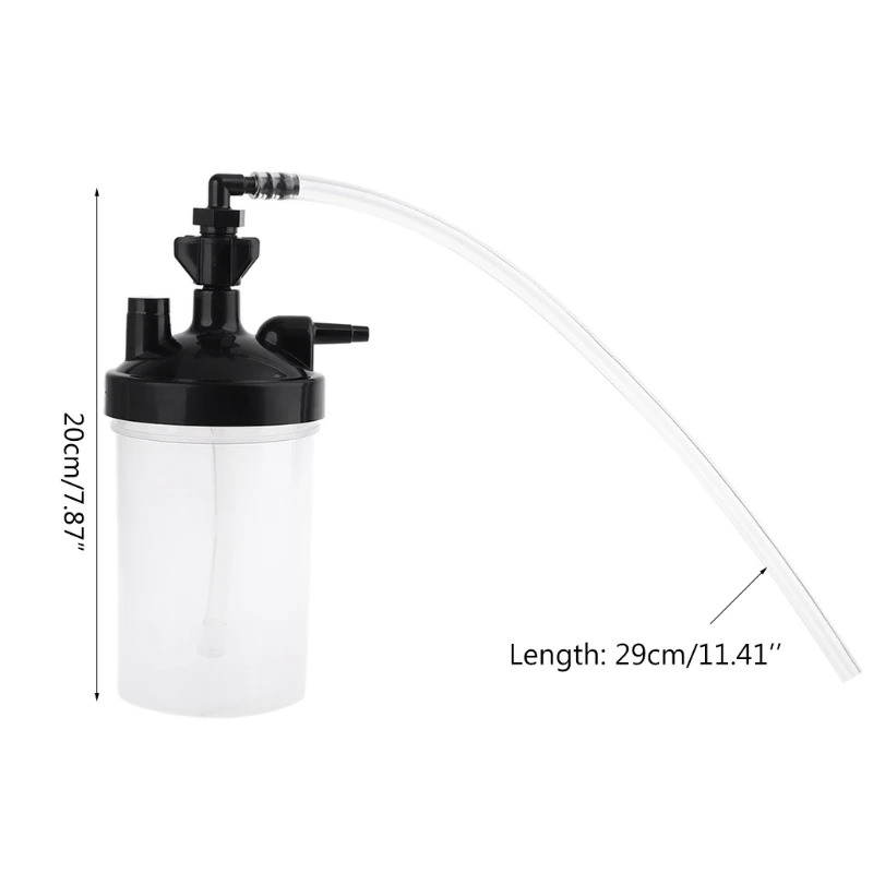 Oxygen Bubbler Bottle - Humidity for Oxygen Concentrator with Tubing Connector Elbow 12\