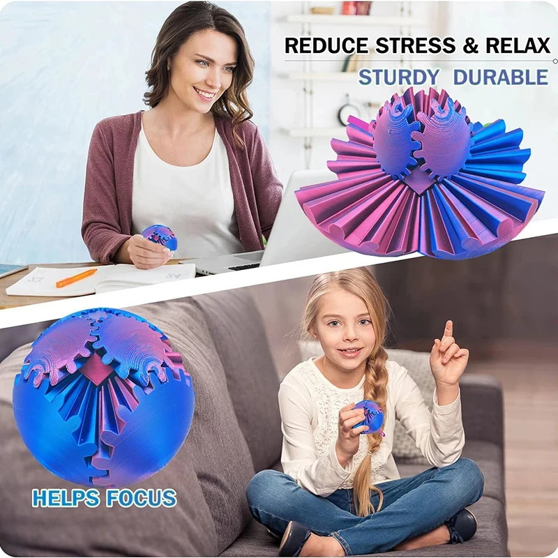 3d Printed Gear Ball Spin Ball Or Cube Fidget Toy,gear Ball Pop Fidget Toy,gear Toy For Stress And Anxiety Relaxing,gear Sphere