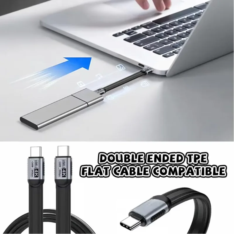 PD240W Cable USB 3.2 Type C To Type C Cable 20Gbps ThunderBolt 5 USB-C Data Cord 4K@60Hz Cable Projection Line Full-function New