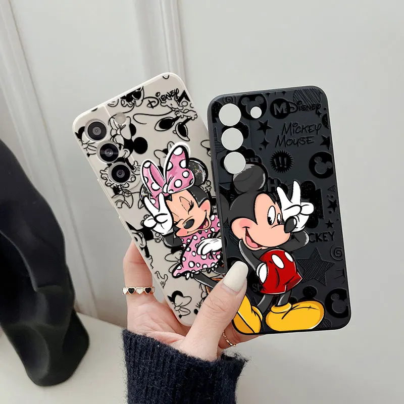 Casing ponsel silikon Minnie Mickey Mouse, s24FE untuk Samsung Galaxy S25 Ultra S24 S23 S22 Plus S21 S20 FE S10 S25Ultra