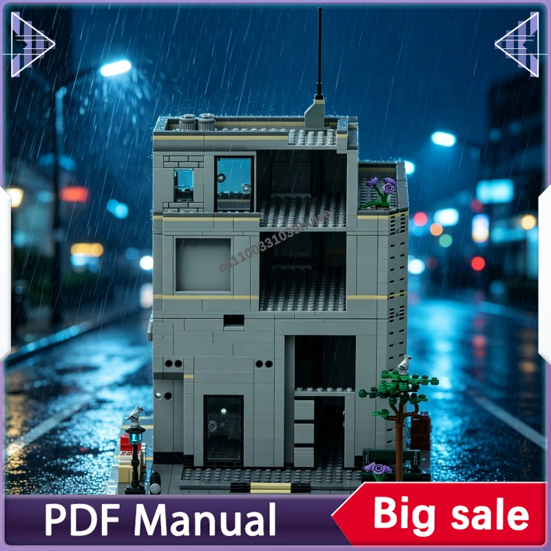 DIY Assembly Brick City Rescue Station Diorama, Emergency Repair Command HQ MOC, Urban Desktop Display Model
