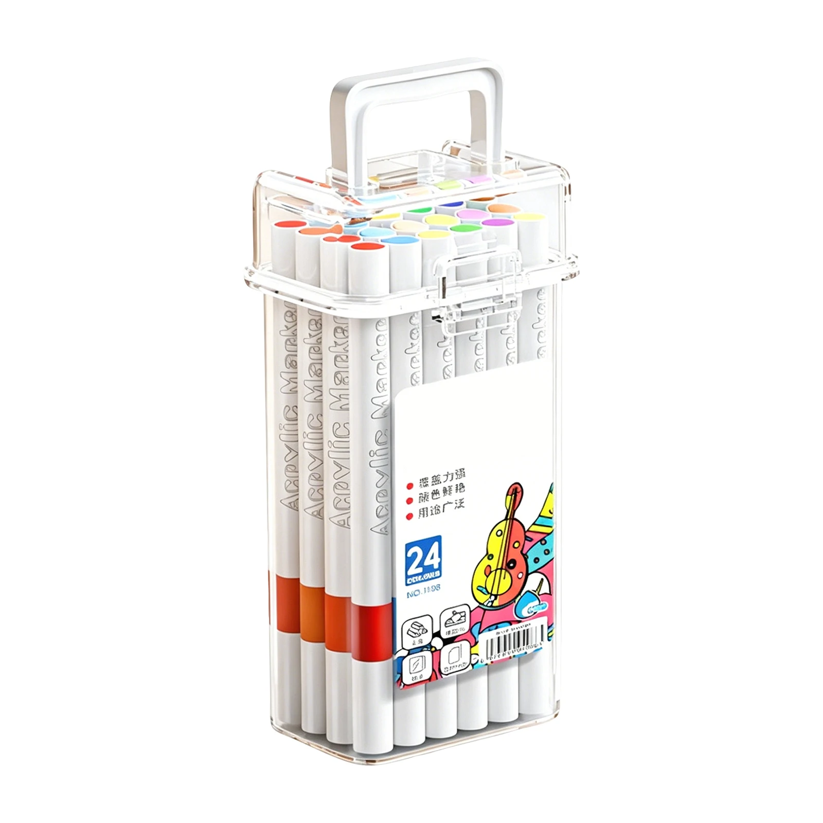 Markers Paper-friendly No Peeling Water-based 24 Colors Fine Tips Coloring Markers for Adult Coloring Books for Adults