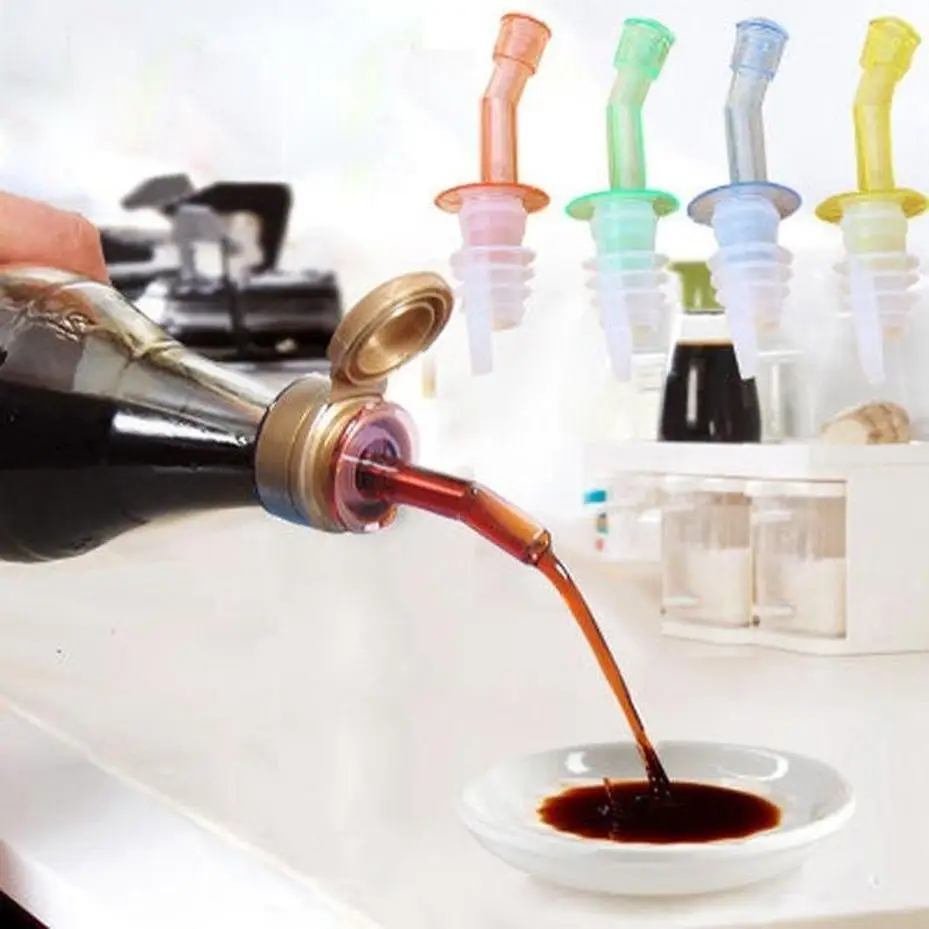 4 Pcs Portable Wine Bottle Pourer Spout Stopper Cap Whisky Liquor Oil Mouth Dispenser Useful Bartender Tool Home Bar Party view 5