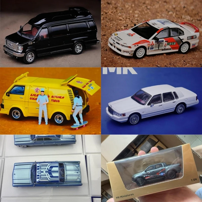 

Миниатюры MK 1:64 350 Дом на колесах Жемчужно-черный Галант VR-4 Delica L300 DeVille Ranger Shark APA xpo 2025 Литая под давлением модель автомобиля