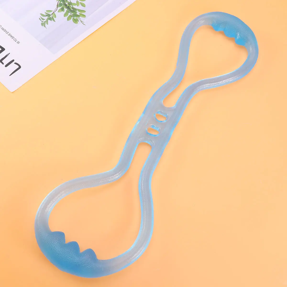 Blue Figure 8 Silicone Yoga Pull Rope Multifunctional Elastic Resistance Band Portable Fitness Tension Band for Exercise