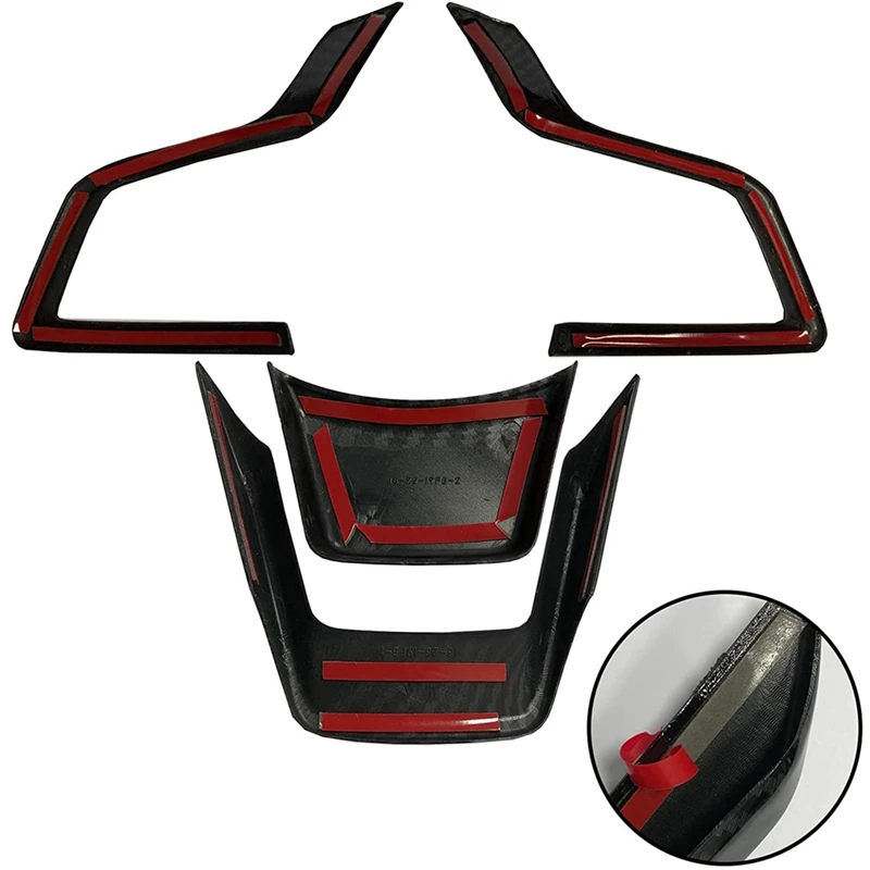 4PCS Car Steering Wheel Panel Cover Trim Frame For Subaru Forester XV Crosstrek Outback Impreza Interior Accessories,Red