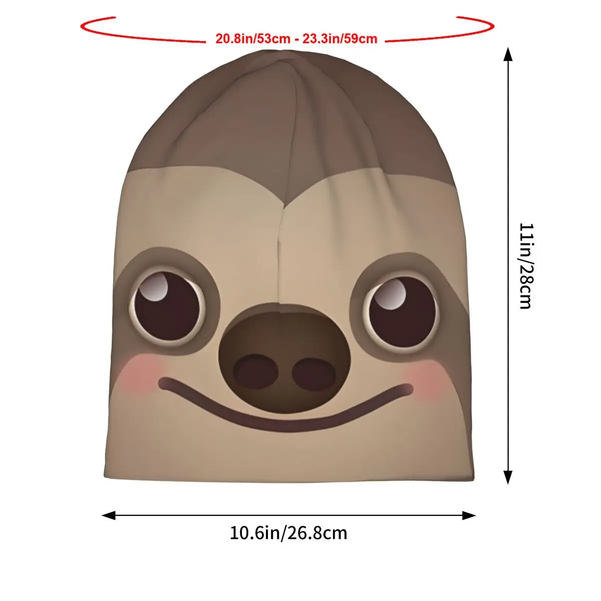 Cute Sloth Face Unisex Bonnet Thin Hiking Hats Double Layer Hat Breathable Caps