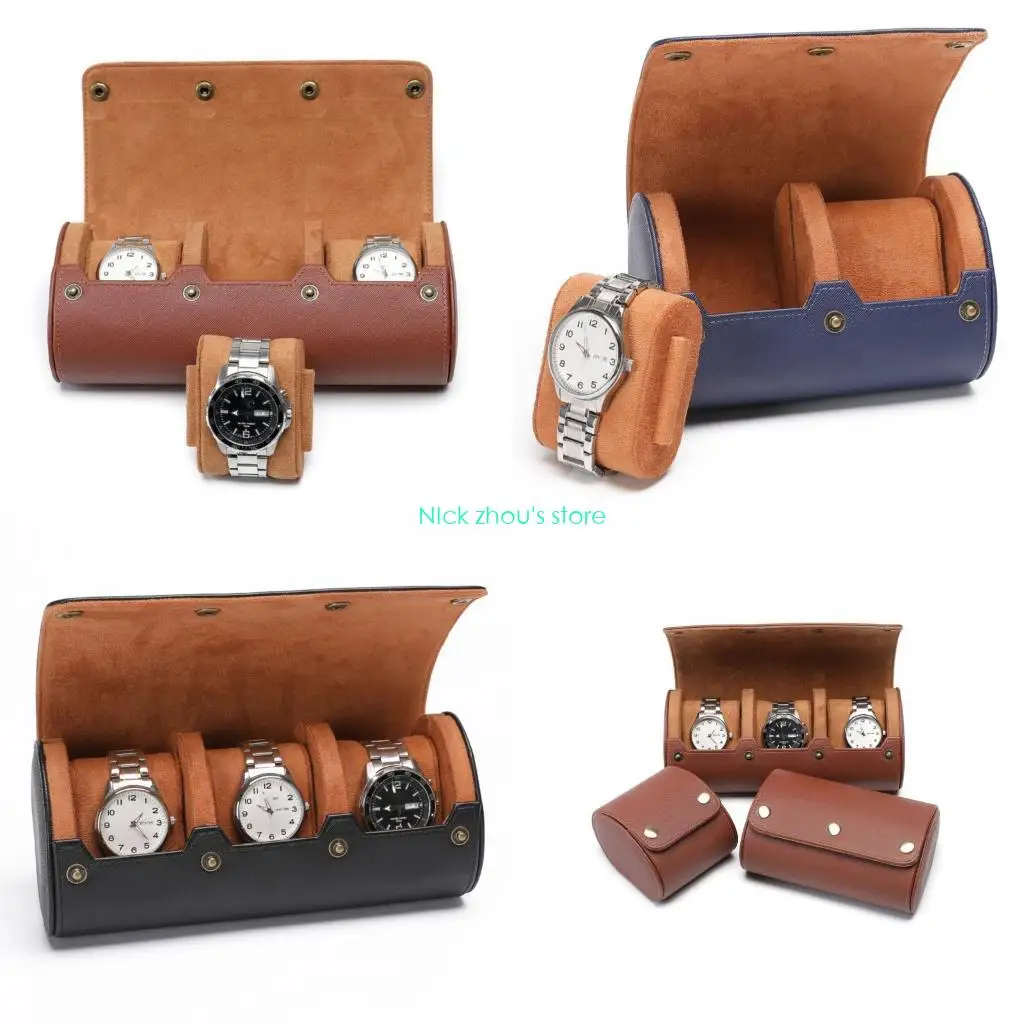 

E15E Элегантная кожаная коробка для часов Водонепроницаемый футляр для хранения наручных часов Органайзер для ювелирных изделий