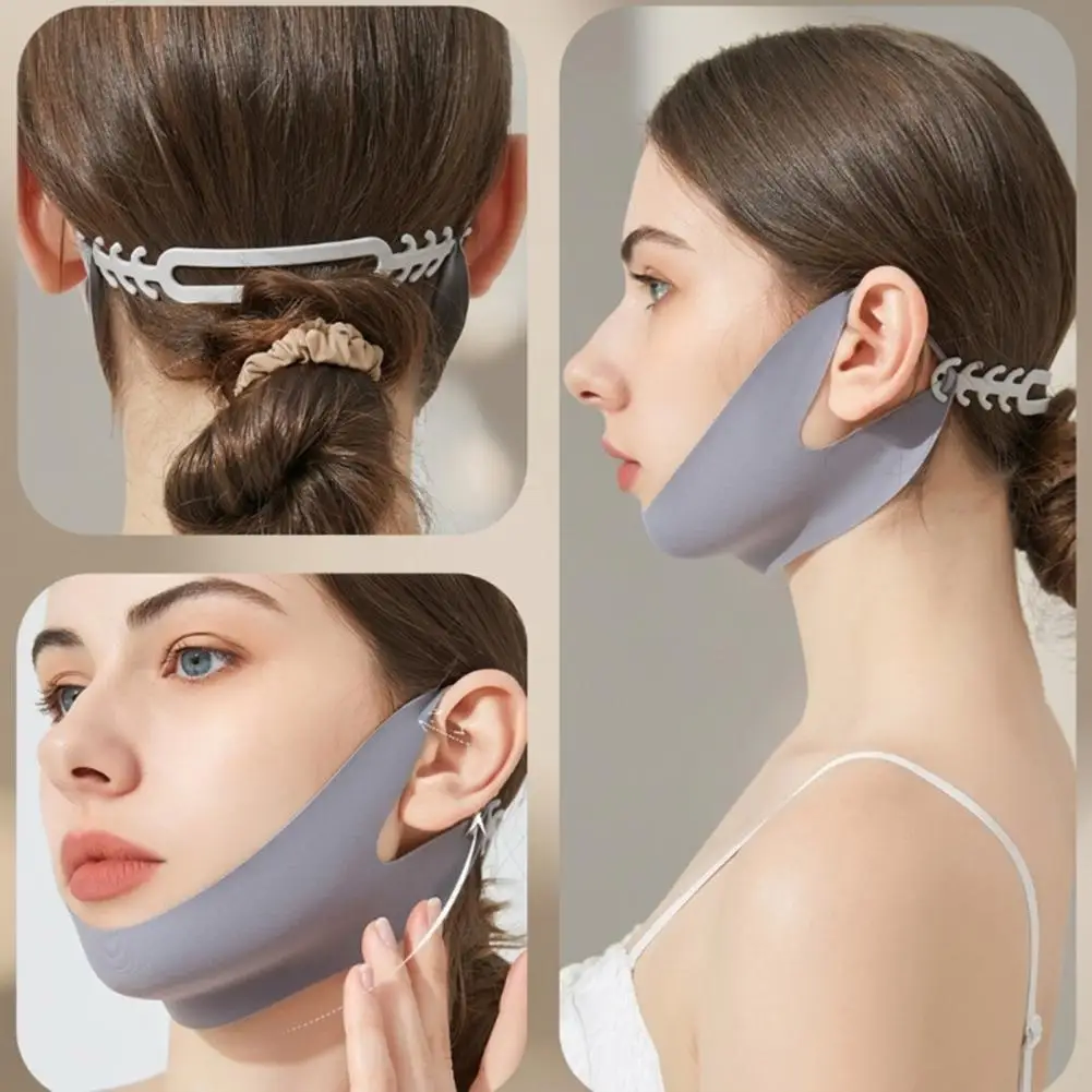Mascarilla Facial Reafirmante en V, Correa para la Barbilla para Reducir la Papada, Entrenador de Mandíbula Antiflacidez, Moldeador Facial en V para Dormir