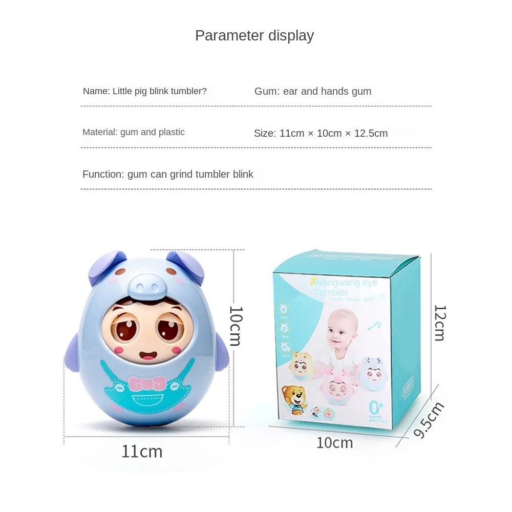 Educational Teeth Grinding Baby Toys Blink Eyes Can Bite Newborns Gift Ringing Interactive Toys for 0-18 Months Baby