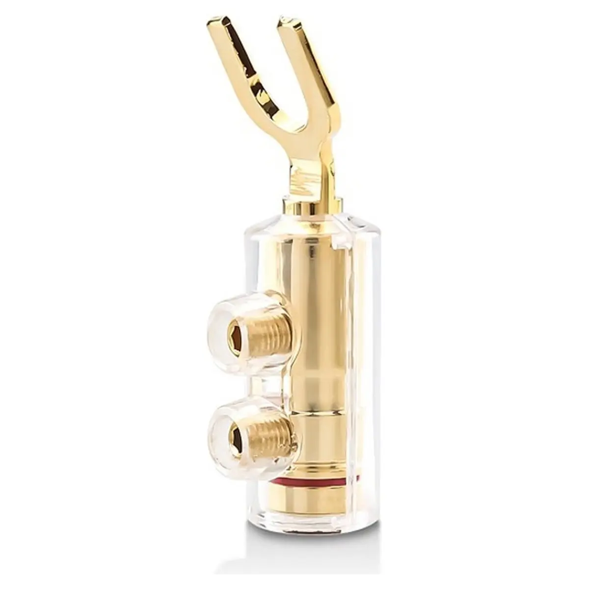 4PCS B554G Spade Connector Speaker Cable Y Spade Plug Audio Screw Fork Connectors