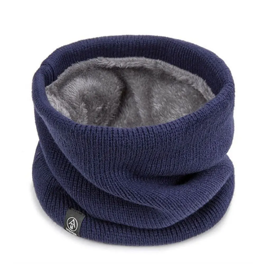 Fashion Soft Knitted Neck Warmer Thickened Lining Keep Warm Neck Scarves Wool Fur Cold-proof Collar Skating Running