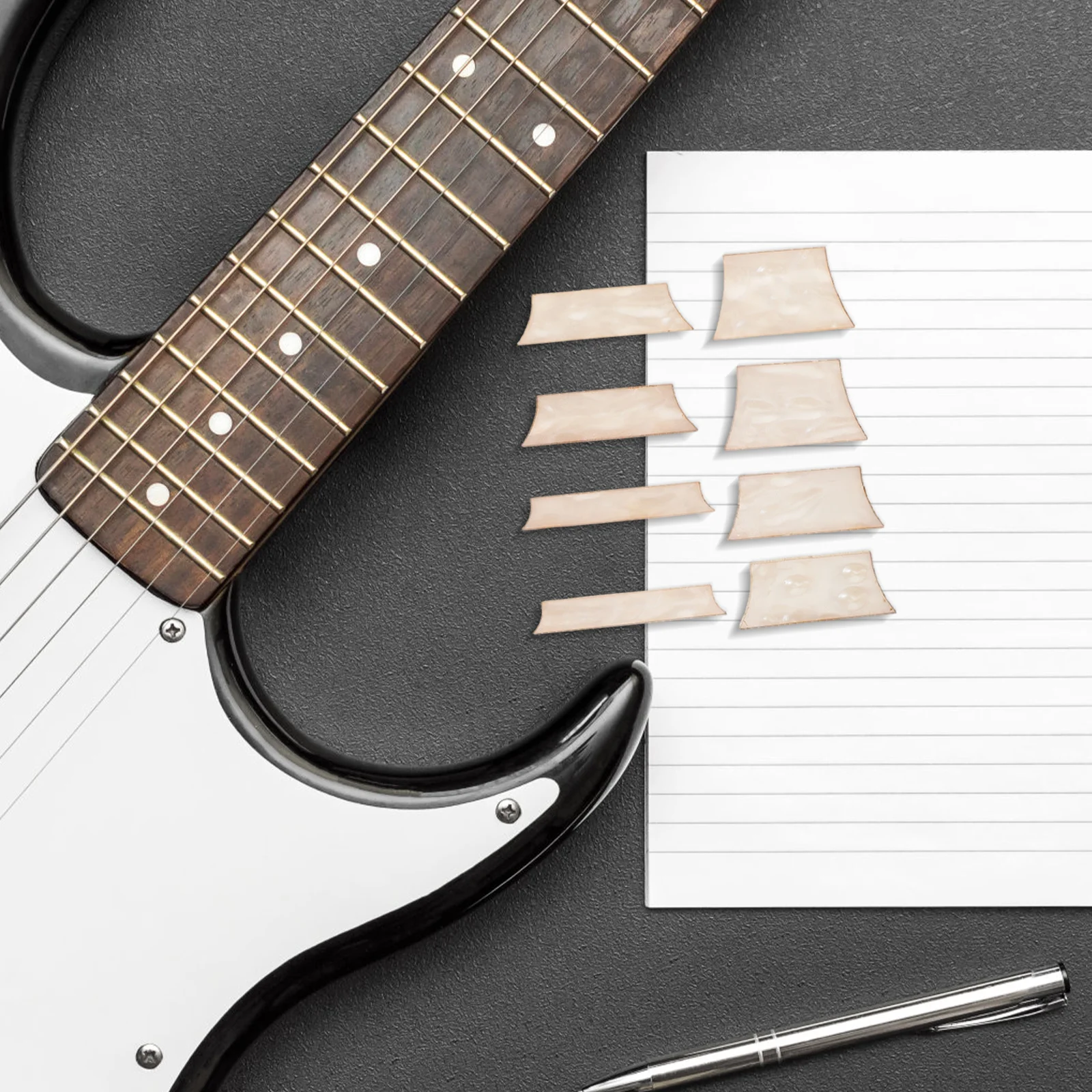 

9Pcs Precision Guitar Parts White Shell Trapezoid Inlay Fretboard Decor for Electric Acoustic Guitar Kits Bass Accessories