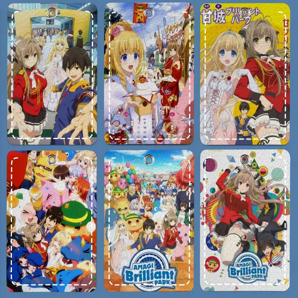 

Держатель для карт Anime A-Amagi Brilliant Park, подходит для кредитных карт, проездных билетов, прямоугольный брелок из мягкой кожи, защитный чехол для ключей