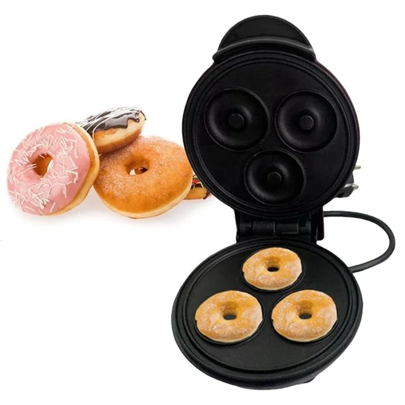 Electric Donut Machine Non-Stick Coated Kitchen Donut Maker Kids Snacks Desserts Breakfast Mini Donut Maker EU Plug Pancake pan