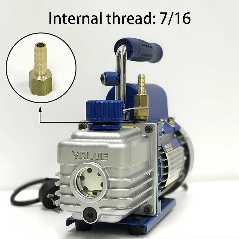 Vacuümpomp Messing Connector 6/8/10/12Mm Messing Adapter Koper Snelkoppeling 7/16 Voor Olie Waterpomp Luchtcompressor Accessoires