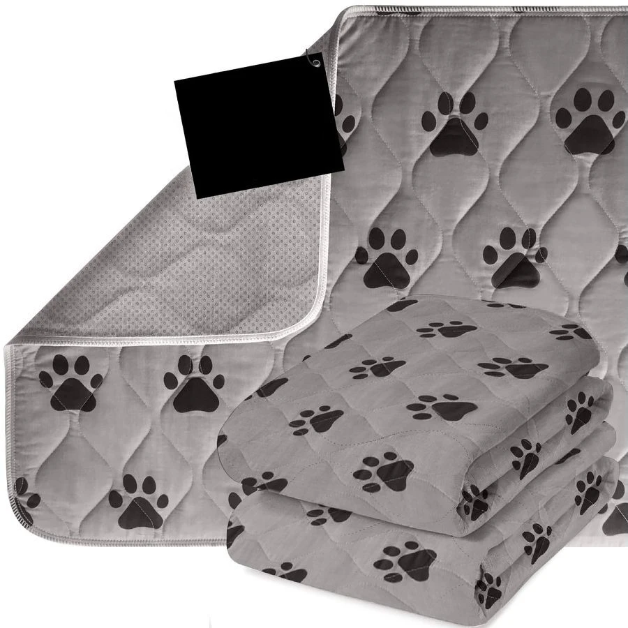 

Washable Puppy Pads, 34x21 Pack of 2, Slip Resistant Dog Crate Mat, Waterproof Cloth Pee Pad for Training Puppies in Playpen, Re