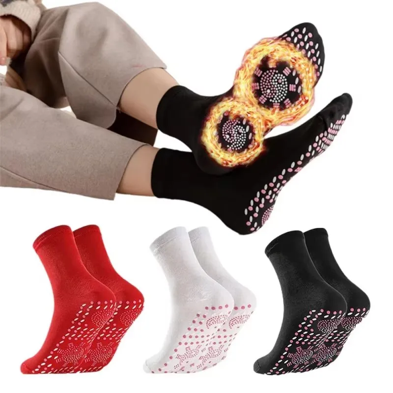 

1/2/3/4 пары термоносков для мужчин и женщин с массажным эффектом, магнитной терапией, противоскользящими точками, для снятия усталости, теплые зимние носки