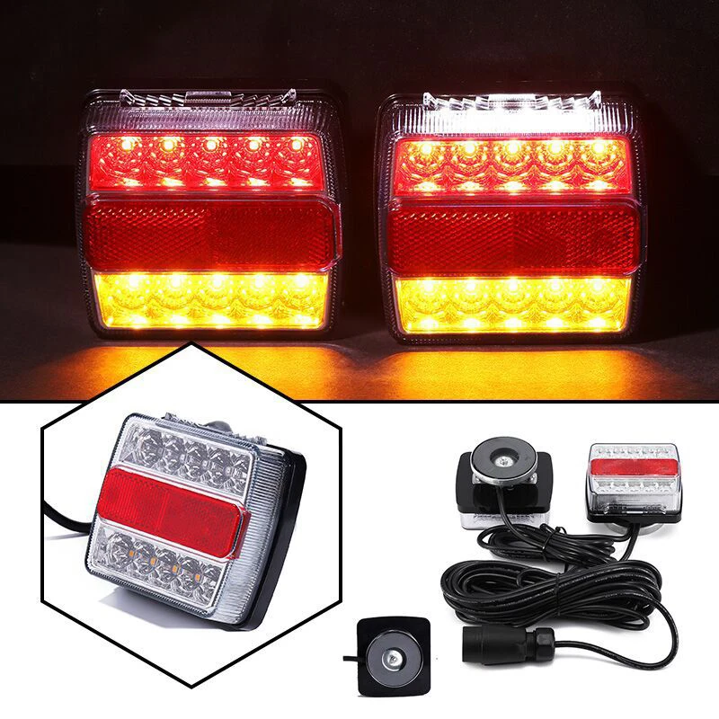 XF9002 Upgraded Magnetic LED Trailer Tail Light Kit 12V 7‑Pin Plug IP68 Waterproof For Trailer Caravan Low Loader Jet Ski