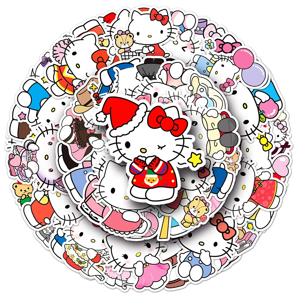 10/30/50 Stuks Kawaii Hello Kitty Sanrio Stickers Decals Diy Decoratie Voor Skateboard Notebook Telefoon Fiets Kids Graffiti Speelgoed Geschenken