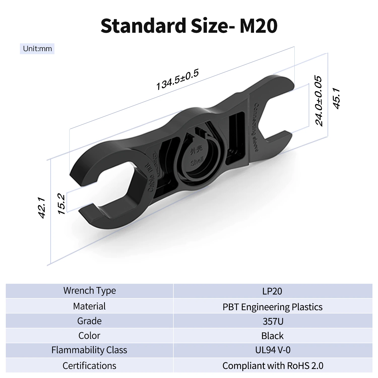 CNLINKO Durable Plastic Multi-Purpose Installation Wrench Tool for LP Series | Fits for LP12, LP16, LP20, LP24, LP28