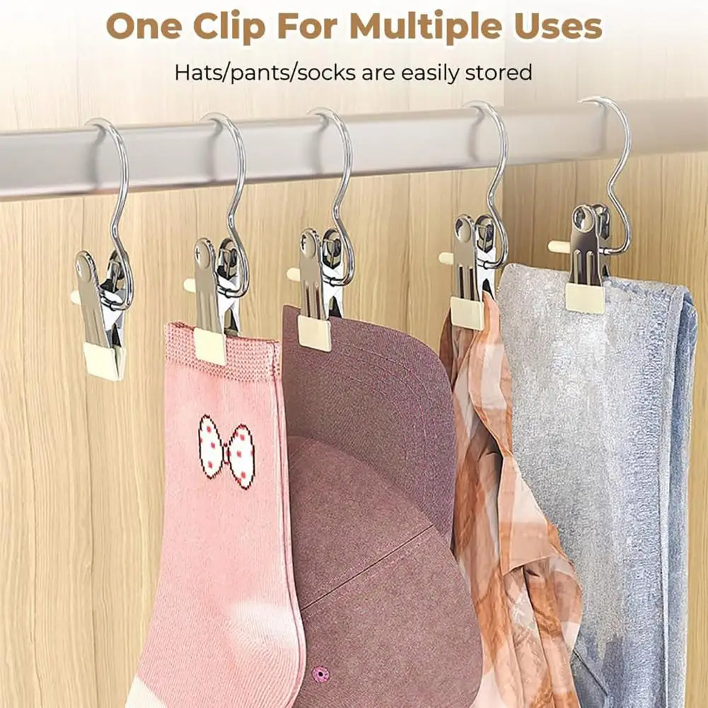 Neat Organized Hanger Clip Hanger Clip for Clothes 10pcs Metal Hanger Clips with Soft Rubber Coating Space-saving for Clothes