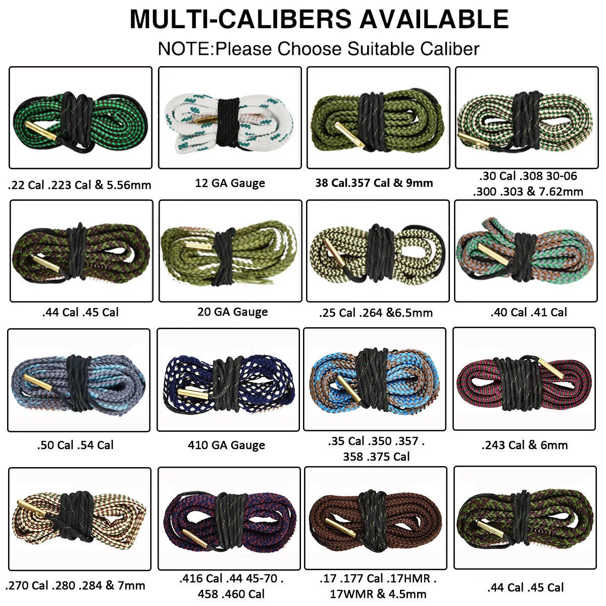 بندقية برميل مسح تنظيف حبل. 22 Cal.223 12GA بندقية تنظيف مجموعة فرش أداة بندقية برميل عيار لملحقات بندقية الصيد #1