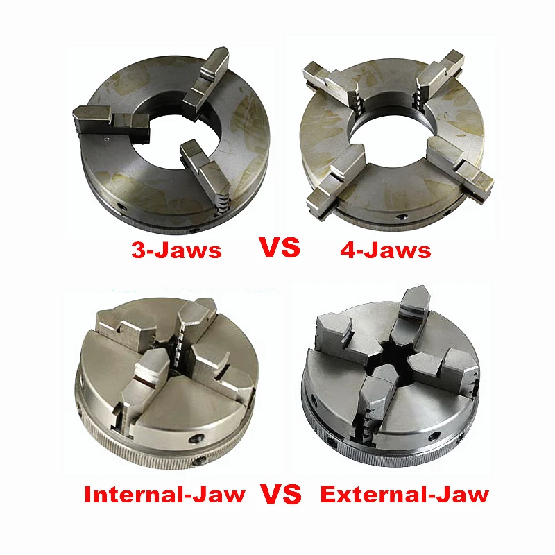 3/4 Jaws Wood Lathe Chuck 50/65/80/90/125mm Manual Chuck Self-centering DIY Metal Wood Lathe Tools