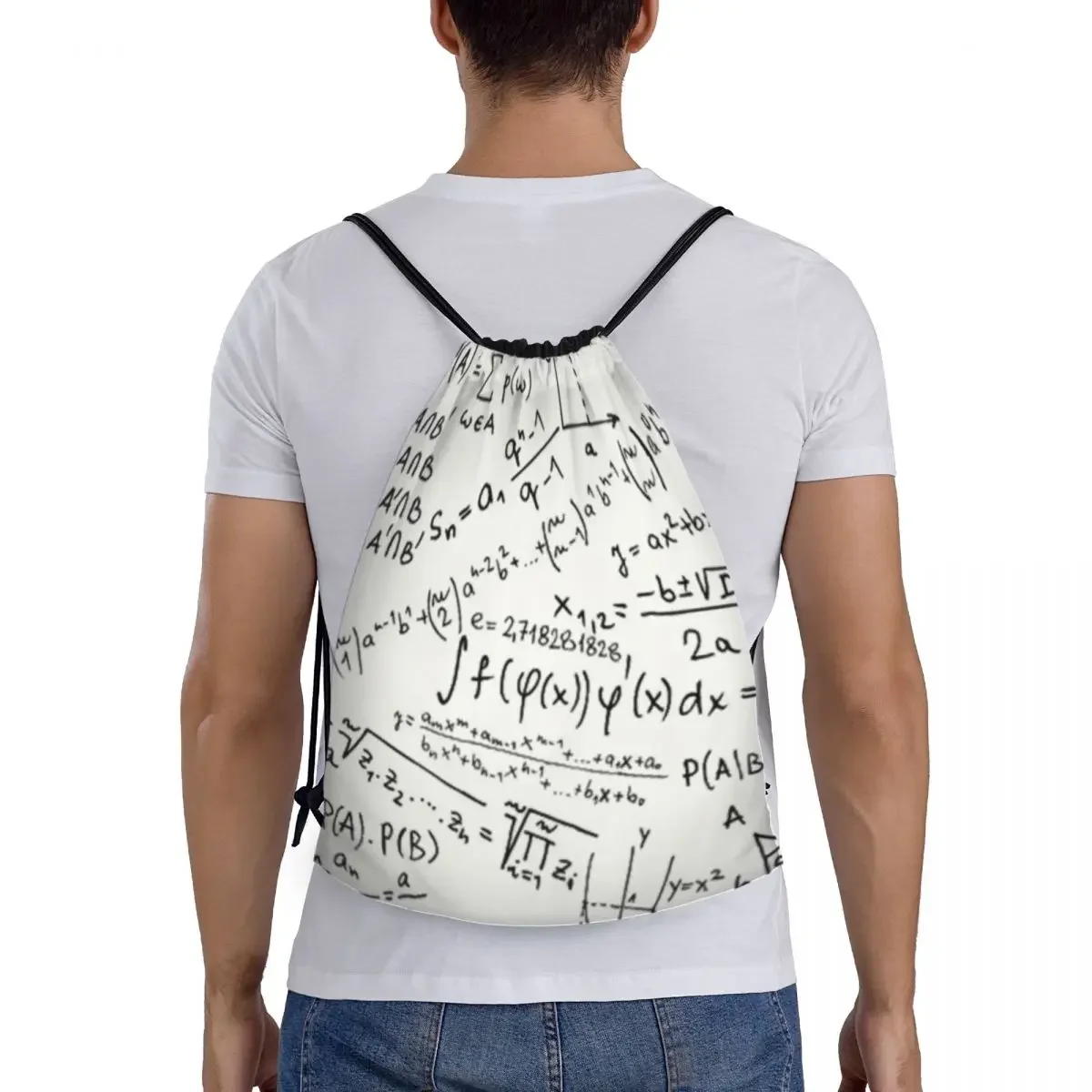 Formule di matematica personalizzate borse con coulisse per lo Shopping zaini da Yoga donna uomo Geek matematica fisica sport palestra Sackpack