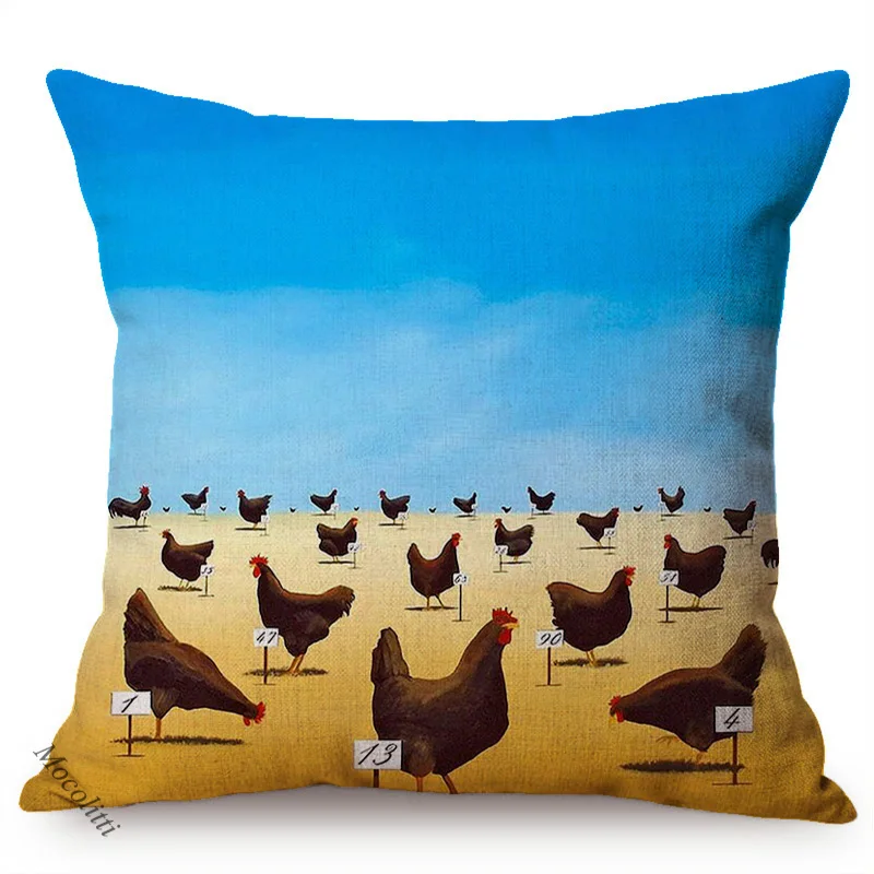 Euro Surrealism Animals Donkey Dog Horse Famous Oil Painting Modern Decoration Sofa Throw Pillow Case Abstract Art Cushion Cover