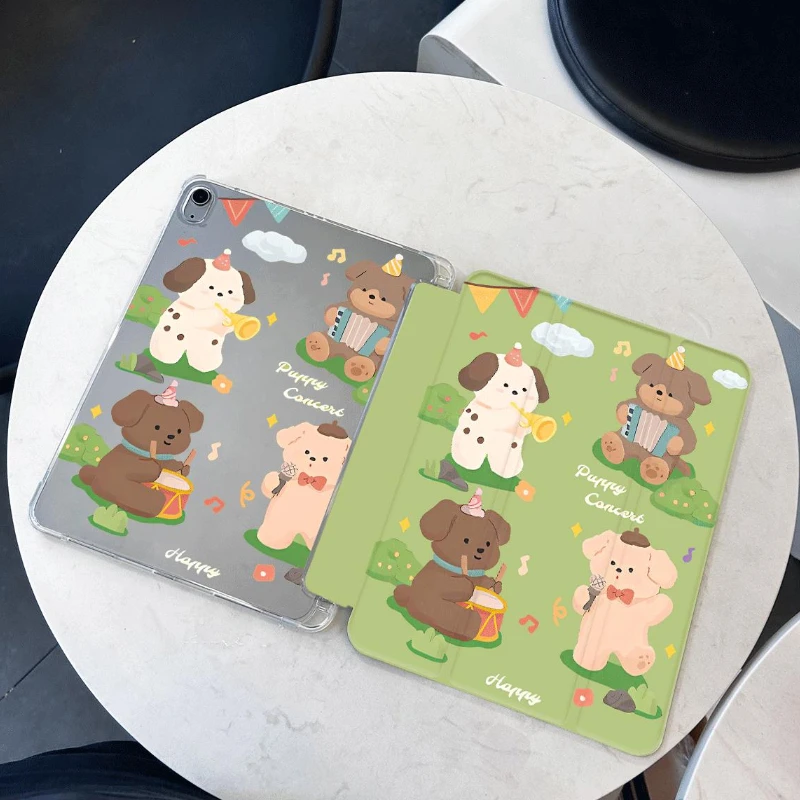 Ipad 5th 6th 9.7 IPad 10th Generation Drumming Singing Bear Print Smart Cover Case 10.2 9th 8th 7th IPad Air 4 10.9 2020 Air 5