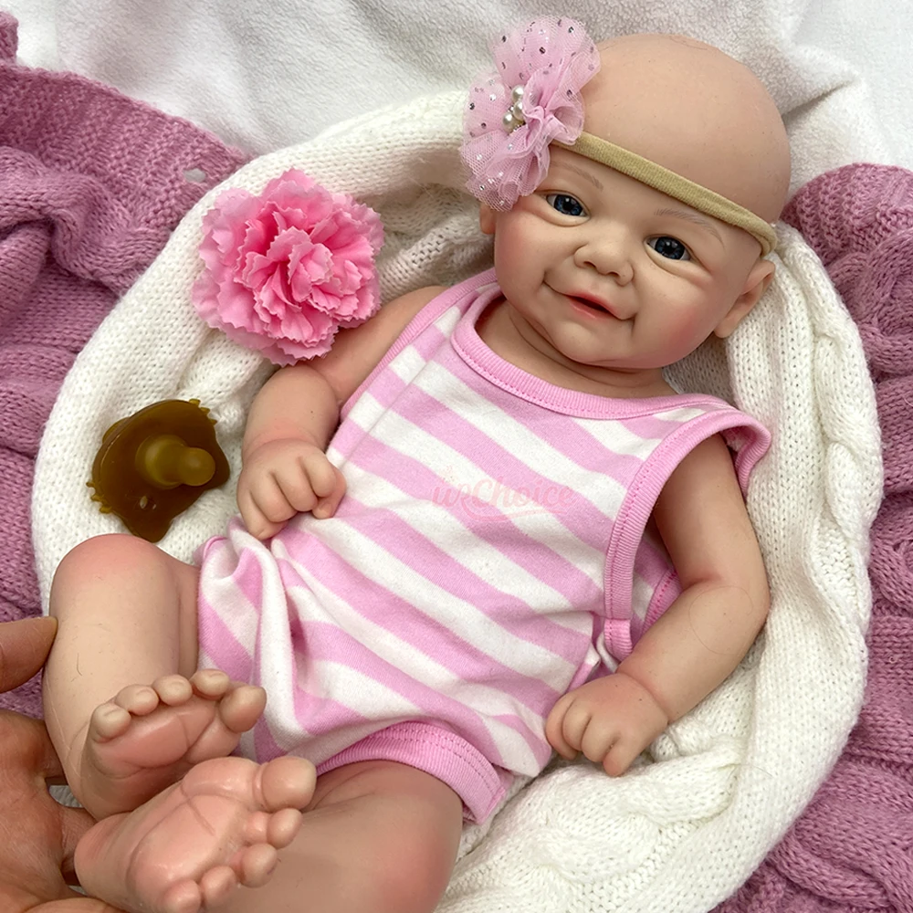 17 Zoll Vollsilikon Reborn Baby Wiedergeburtspuppe Prototyp Bemalt/Umbemalt Weiche Neugeborene Mädchen/Junge Genesis Bemalte Künstler-Sammlerstücke