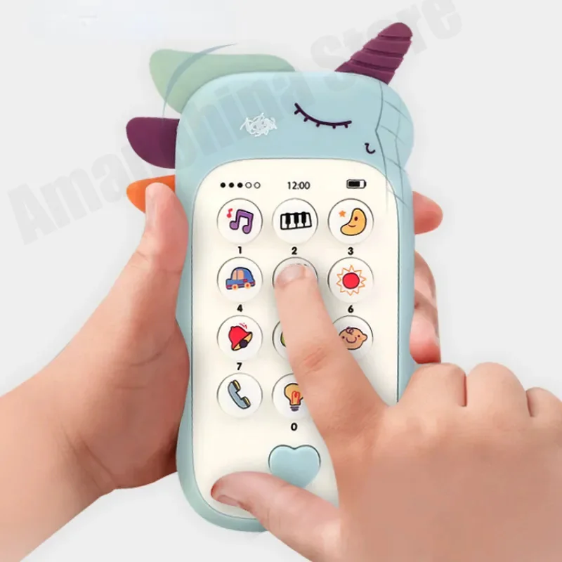 Baby\'s Music Sound Phone Toy, telefone, brinquedos para dormir, simulação mordedor, educação infantil precoce, presentes para crianças