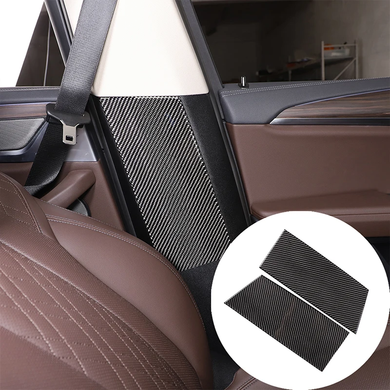 

For 18-22 BMW X3 seat belt anti-collision panel stickers real carbon fiber (soft) 2-piece set