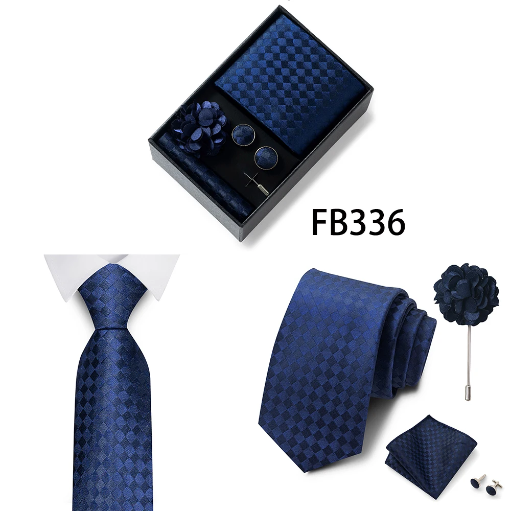 Luxuriöse Mode-Geschenkbox für Herren, 8 cm, Krawatten-Sets, Krawatte, Taschentuch, Manschettenknöpfe, Clip-Brosche-Set, goldener Druck, passend für Hochzeit – Detail 19