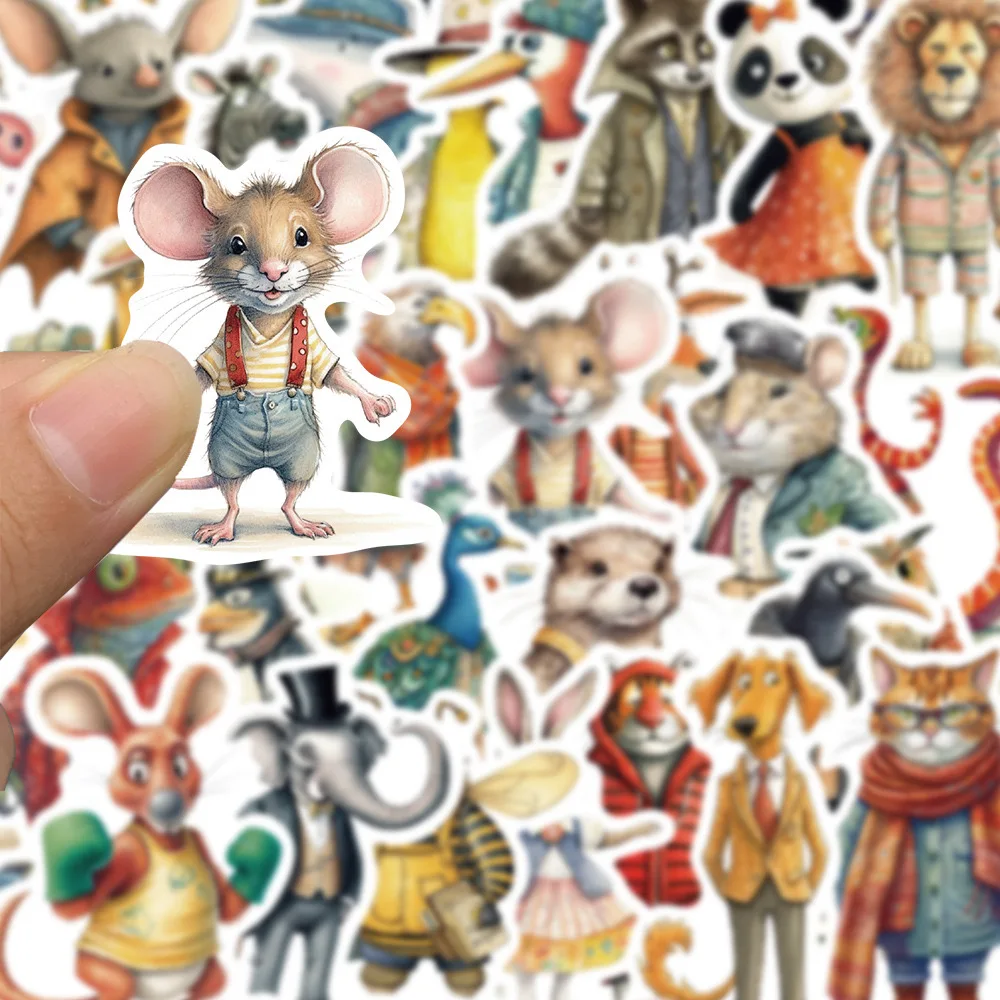 10/50pcs Cute Funny Animal Dressed Cartoon Stickers DIY Phone Notebook Skateboard Laptop Water Bottle Car Decoration Sticker Toy