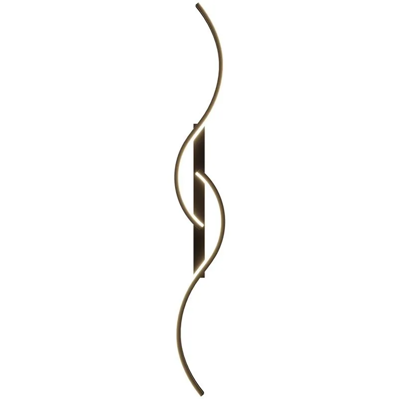 Applique murale LED nordique en or noir, ligne haut de gamme, luminaire de décoration intérieure, chambre à coucher, salon, arrière-plan de télévision