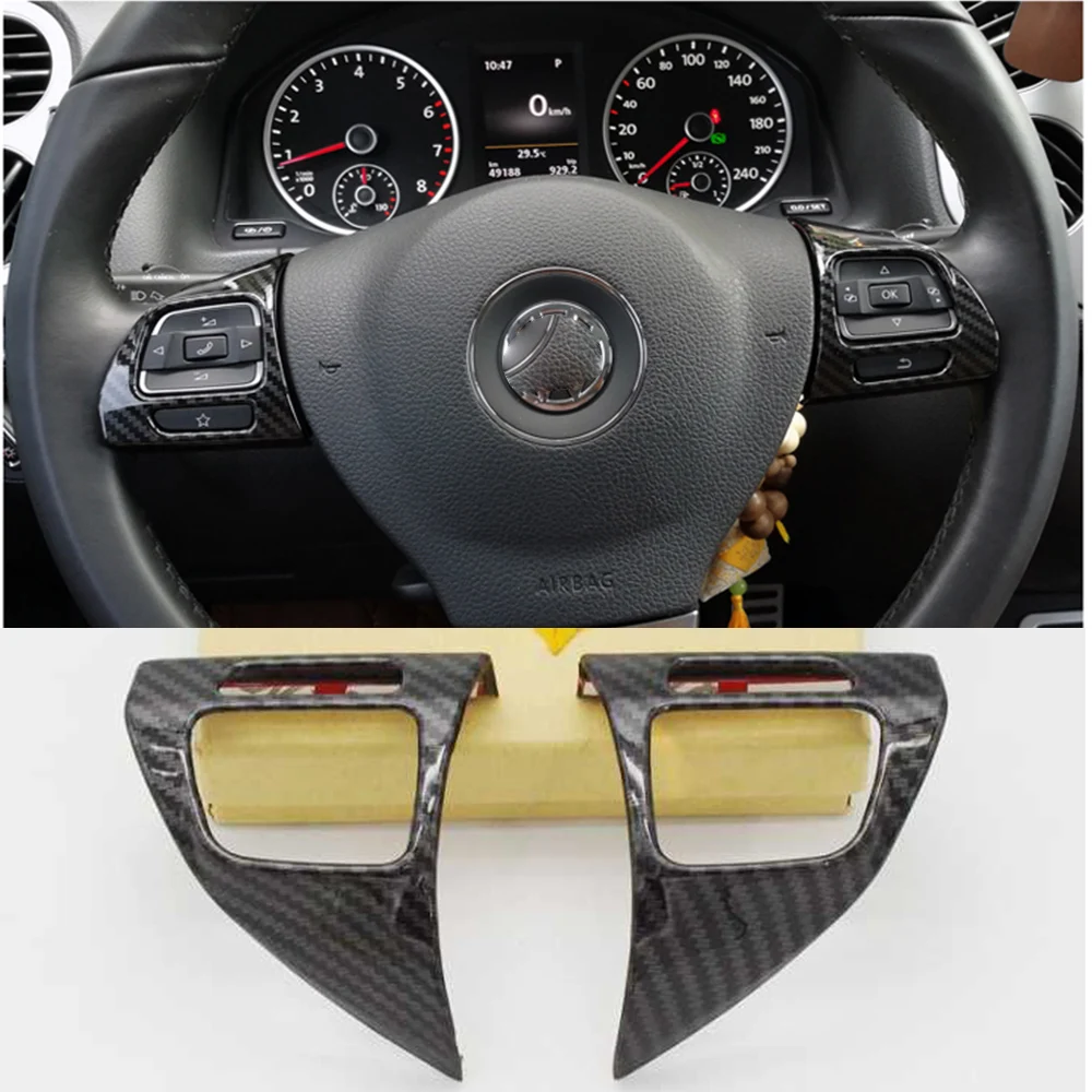 

Fit For VW Volkswagen Tiguan 2010-2015 Car Accessories Car Steering Wheel Cover Frame Trim Insert Sticker